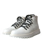 White Vulcano Trekking Men Ankle Boots Shoes