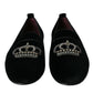 Black Velvet Crystal Crown Men Loafers Shoes