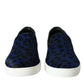 Blue Calfskin Hair Leopard Sneakers Shoes