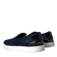 Blue Calfskin Hair Leopard Sneakers Shoes