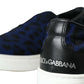 Blue Calfskin Hair Leopard Sneakers Shoes