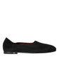 Black Suede Loafers Formal Dress Slip On Shoes