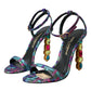 Multicolor Jacquard Crystals Sandals Shoes