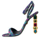 Multicolor Jacquard Crystals Sandals Shoes