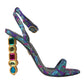 Multicolor Jacquard Crystals Sandals Shoes