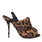 Brown Leopard Slingback Heels Sandals Shoes