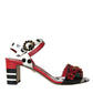 Multicolor Floral Crystal Leather Sandals Shoes