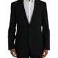 Black MARTINI Wool Formal 2 Piece Suit