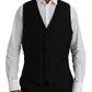 Black Polyester STAFF Formal 3 Piece Suit