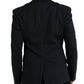 Dark Blue Cotton Single Breasted Coat Blazer