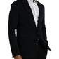 Black Wool Single Breasted Coat Blazer