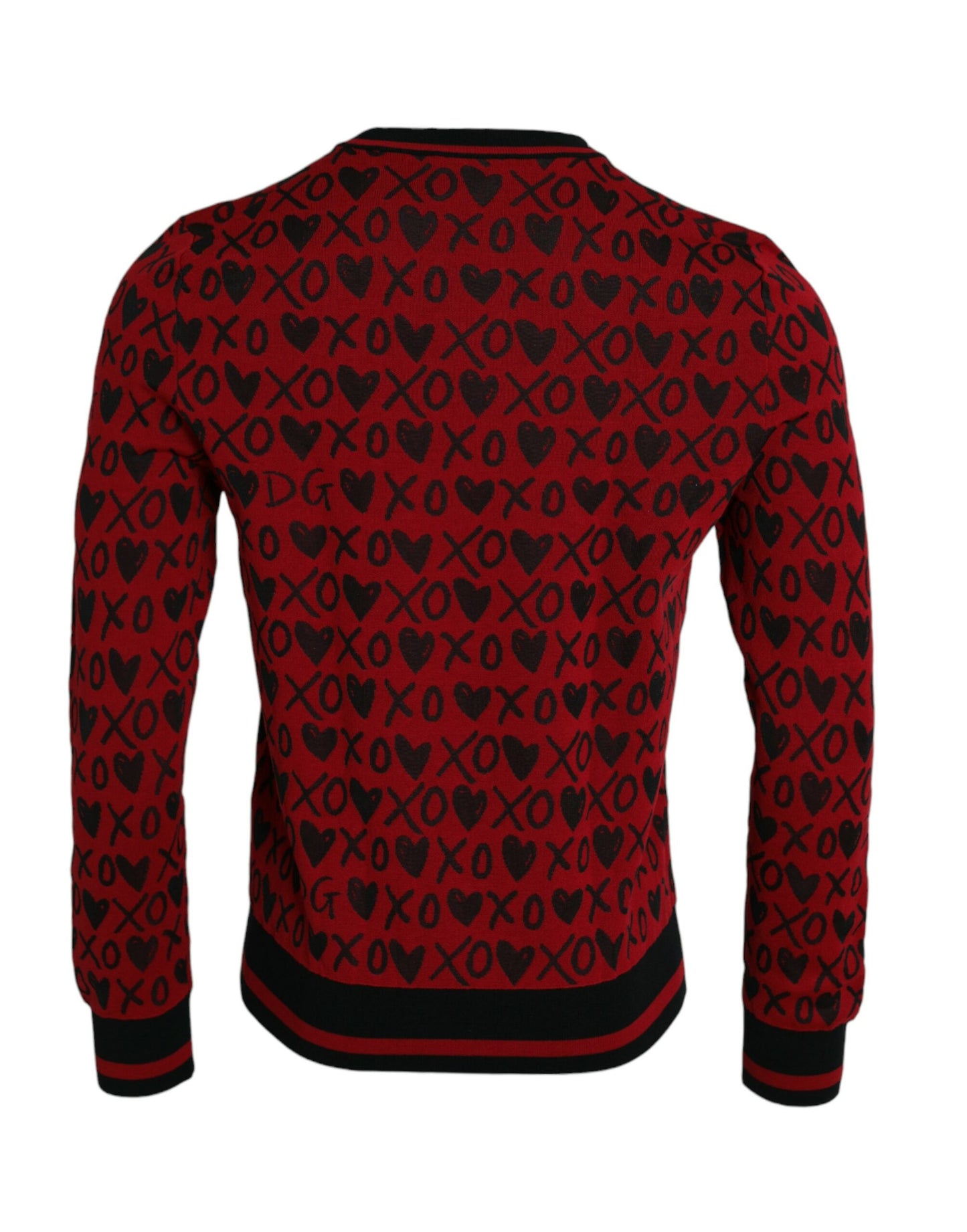 Red Black XOXO Crew Neck Pullover Sweater