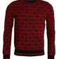 Red Black XOXO Crew Neck Pullover Sweater