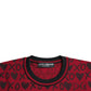 Red Black XOXO Crew Neck Pullover Sweater