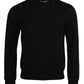 Black Cotton Long Sleeves Sweatshirt Sweater