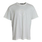 White Logo Embossed Cotton Crewneck T-shirt