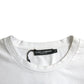 White Amor Heart Cotton Crewneck Short Sleeve T-shirt