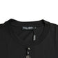 Black Embellished Cotton Crew Neck T-shirt