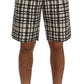 Elegant Striped Cotton-Linen Shorts