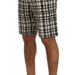 Elegant Striped Cotton-Linen Shorts