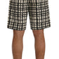 Elegant Striped Cotton-Linen Shorts