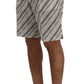 Elegant Striped Cotton-Linen Shorts