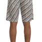 Elegant Striped Cotton-Linen Shorts