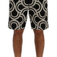 Chic Black & White Patterned Linen Shorts