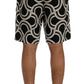 Chic Black & White Patterned Linen Shorts