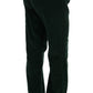 Elegant Green Cotton Blend Trousers