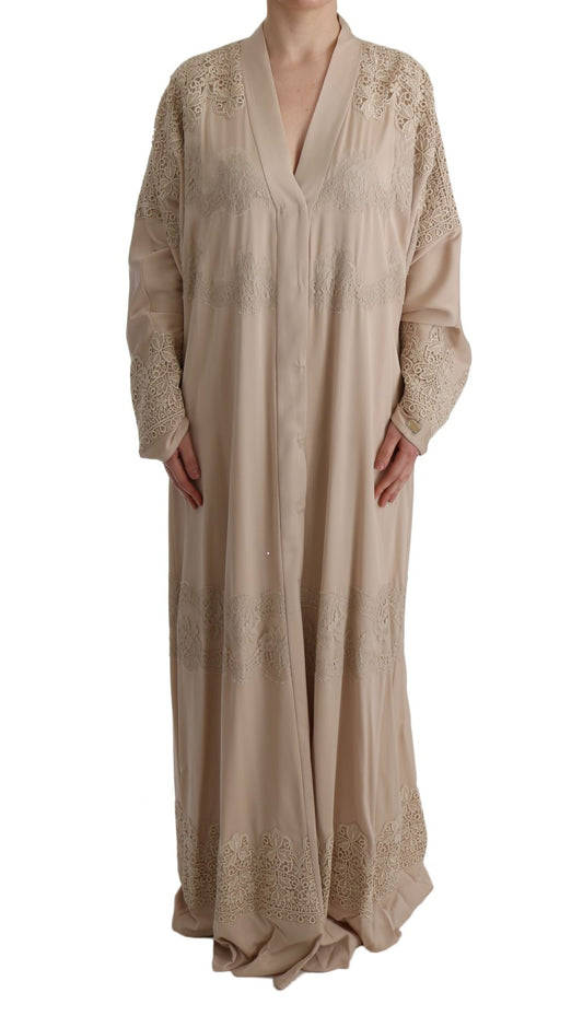 Elegant Beige Cape Kaftan Dress