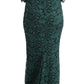 Elegant Green Crystal Embellished Sheath Dress