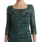 Elegant Green Crystal Embellished Sheath Dress