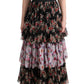 Elegant Floral Shift Dress in Multicolor Silk Blend