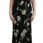 Sunflower Print Full Length Sheath Dress