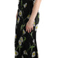 Sunflower Print Full Length Sheath Dress