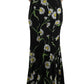 Sunflower Print Full Length Sheath Dress