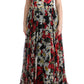 Floral Maxi Gown with Sunflower Print and Crystals