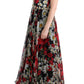 Floral Maxi Gown with Sunflower Print and Crystals