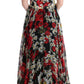 Floral Maxi Gown with Sunflower Print and Crystals