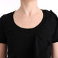 Elegant Black Lana Wool Top