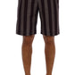 Casual Striped Cotton Shorts