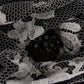 Elegant Black & White Floral Lace Crystal Hair Claw