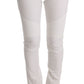 Chic White Slim Fit Cotton Pants