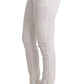 Chic White Slim Fit Cotton Pants