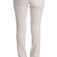 Chic White Slim Fit Cotton Pants