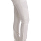 Chic White Slim Fit Cotton Pants