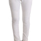 Chic White Slim Fit Cotton Pants