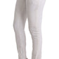 Chic White Slim Fit Cotton Pants