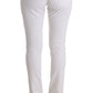 Chic White Slim Fit Cotton Pants